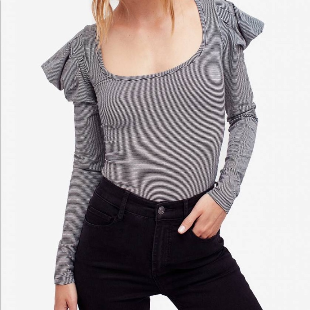 Free People Penelope Tee Black and White